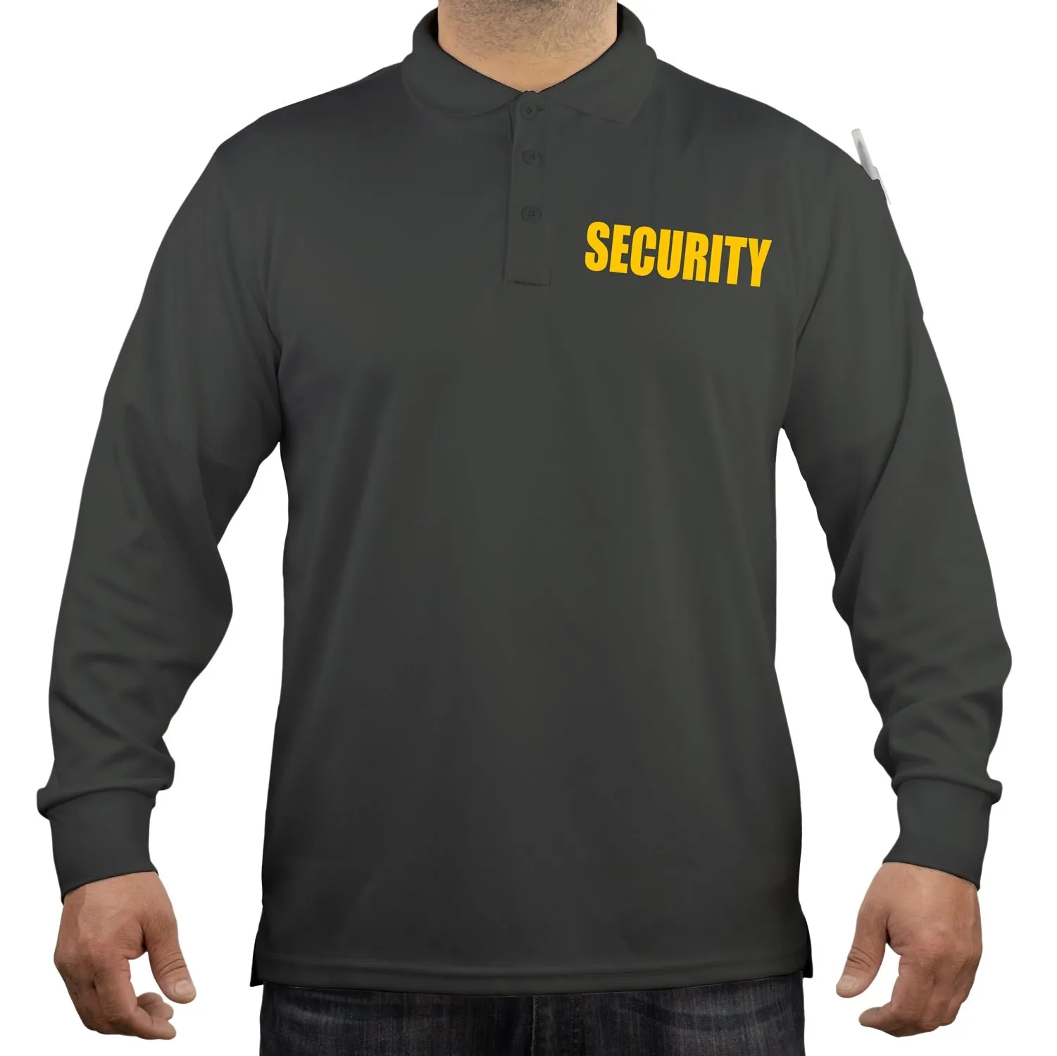 100% Polyester Security Tactical Performance Polo Long Sleeve Shirt