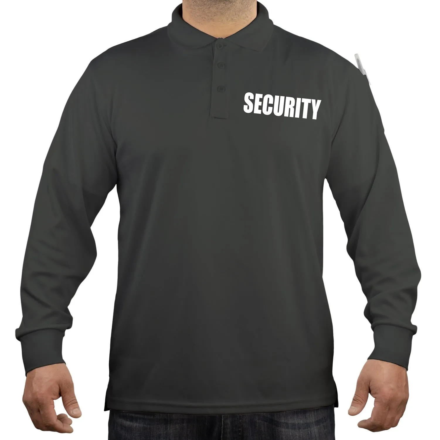 100% Polyester Security Tactical Performance Polo Long Sleeve Shirt