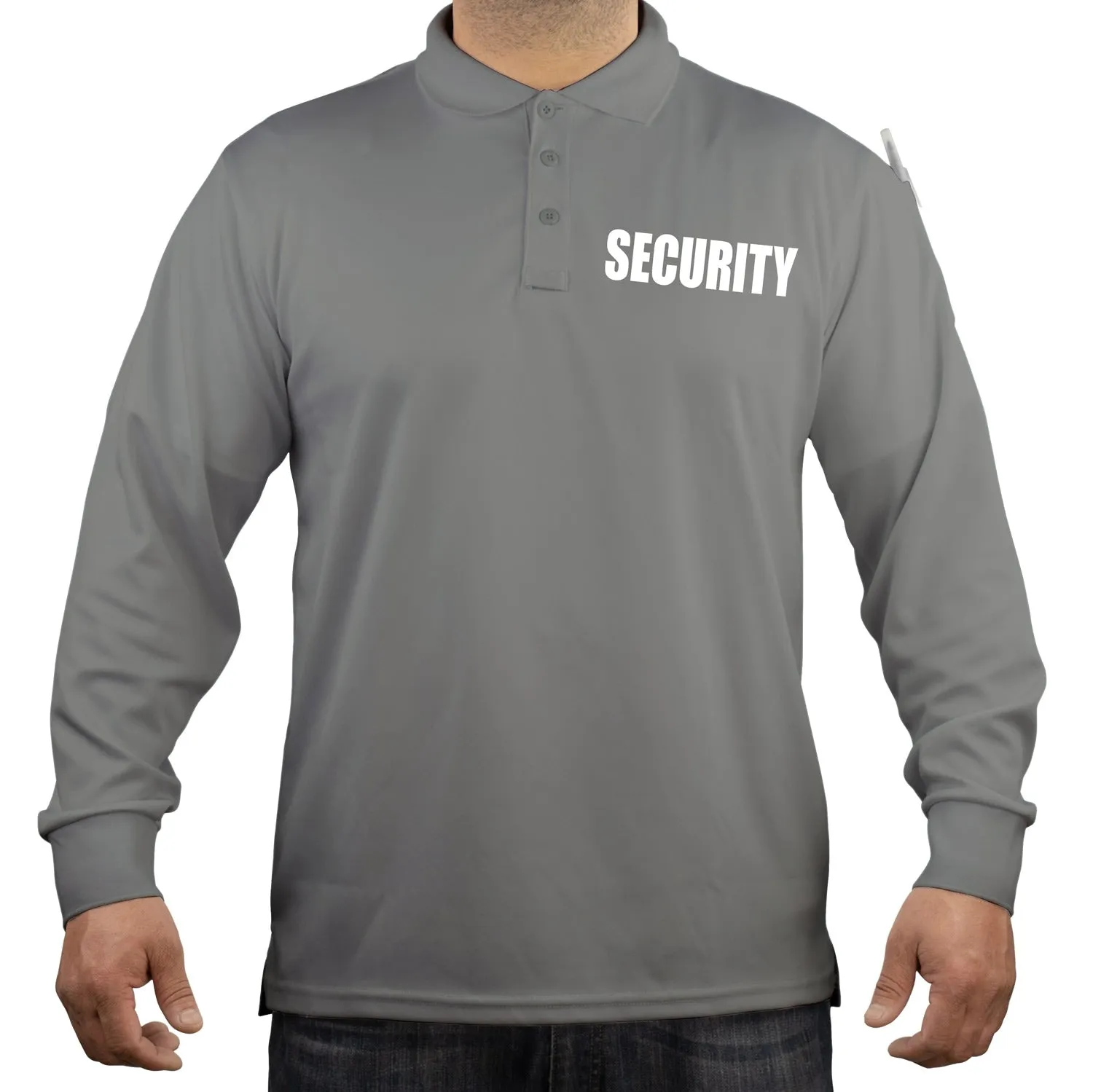 100% Polyester Security Tactical Performance Polo Long Sleeve Shirt