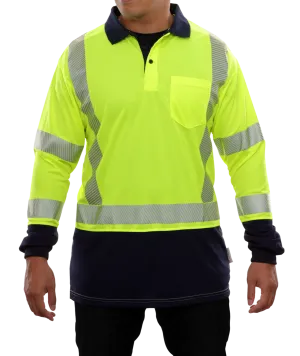 316CTLN Hi-Vis Two-Tone Long Sleeve Pocketed Safety High Visibility Polo Shirt