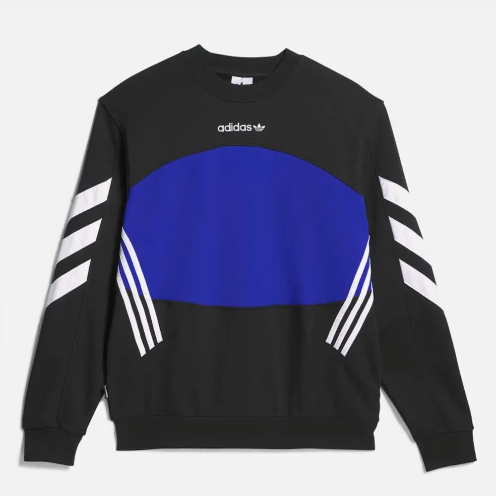 Adidas Skateboarding - Premiere Crewneck Sweatshirt - Black / Royal Blue / White