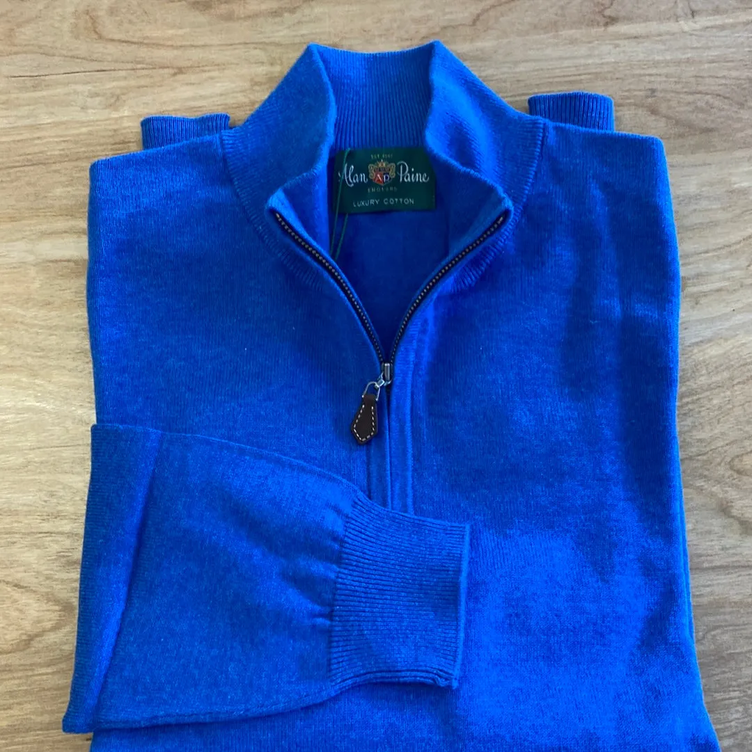 Alan Paine Selhurst Half Zip Sweater Regata Blue