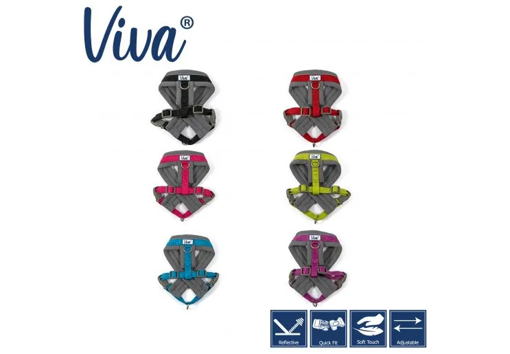 Ancol - Viva Nylon Padded Harness - Red - Small (36-42cm)