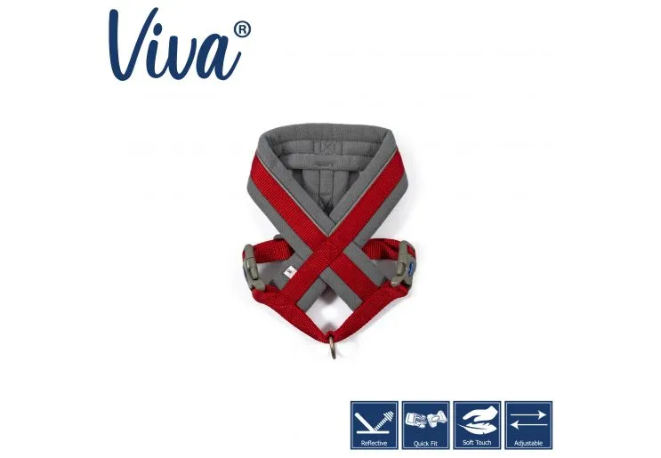 Ancol - Viva Nylon Padded Harness - Red - Small (36-42cm)