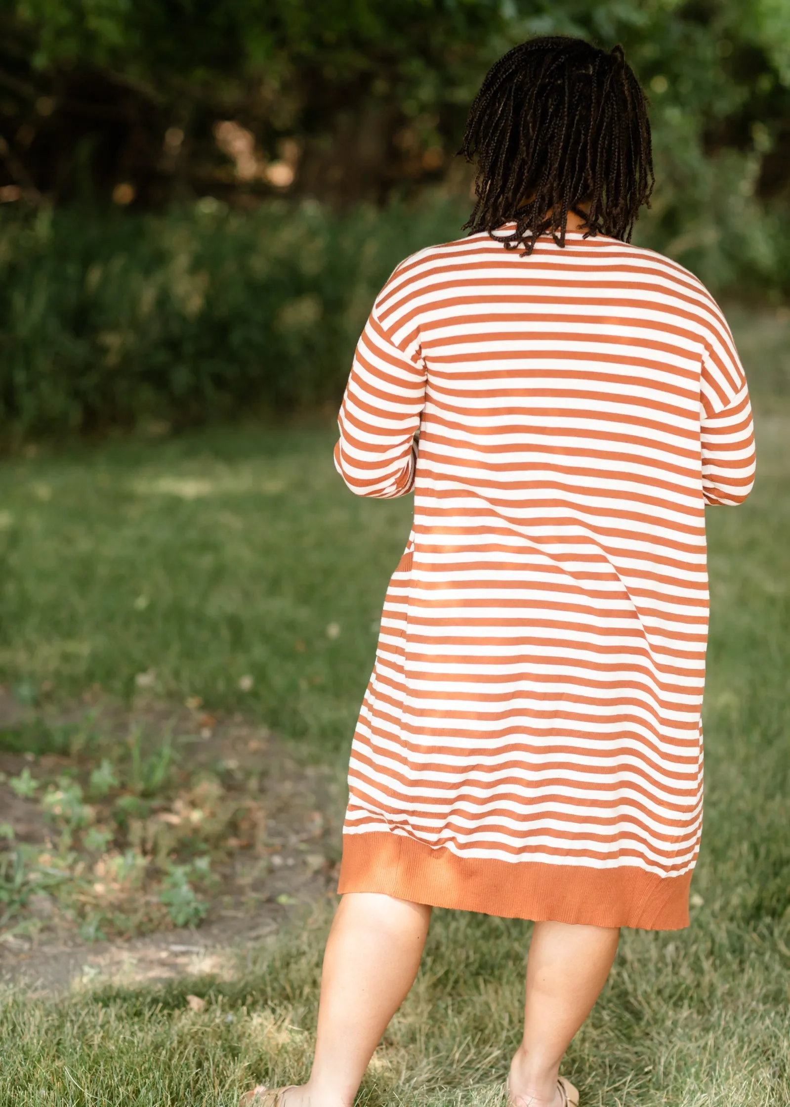 Caramel Striped Long Sleeve Cardigan - FINAL SALE