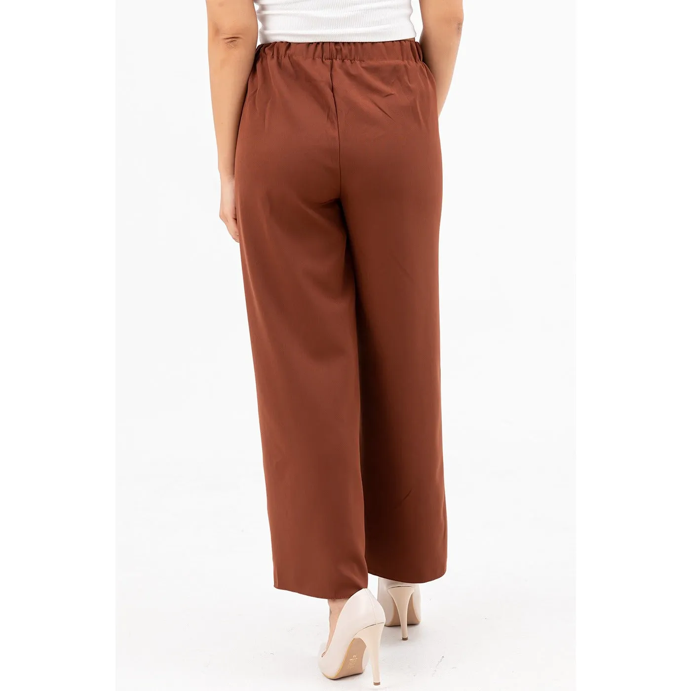 Coffee Belted Wide Leg Trousers