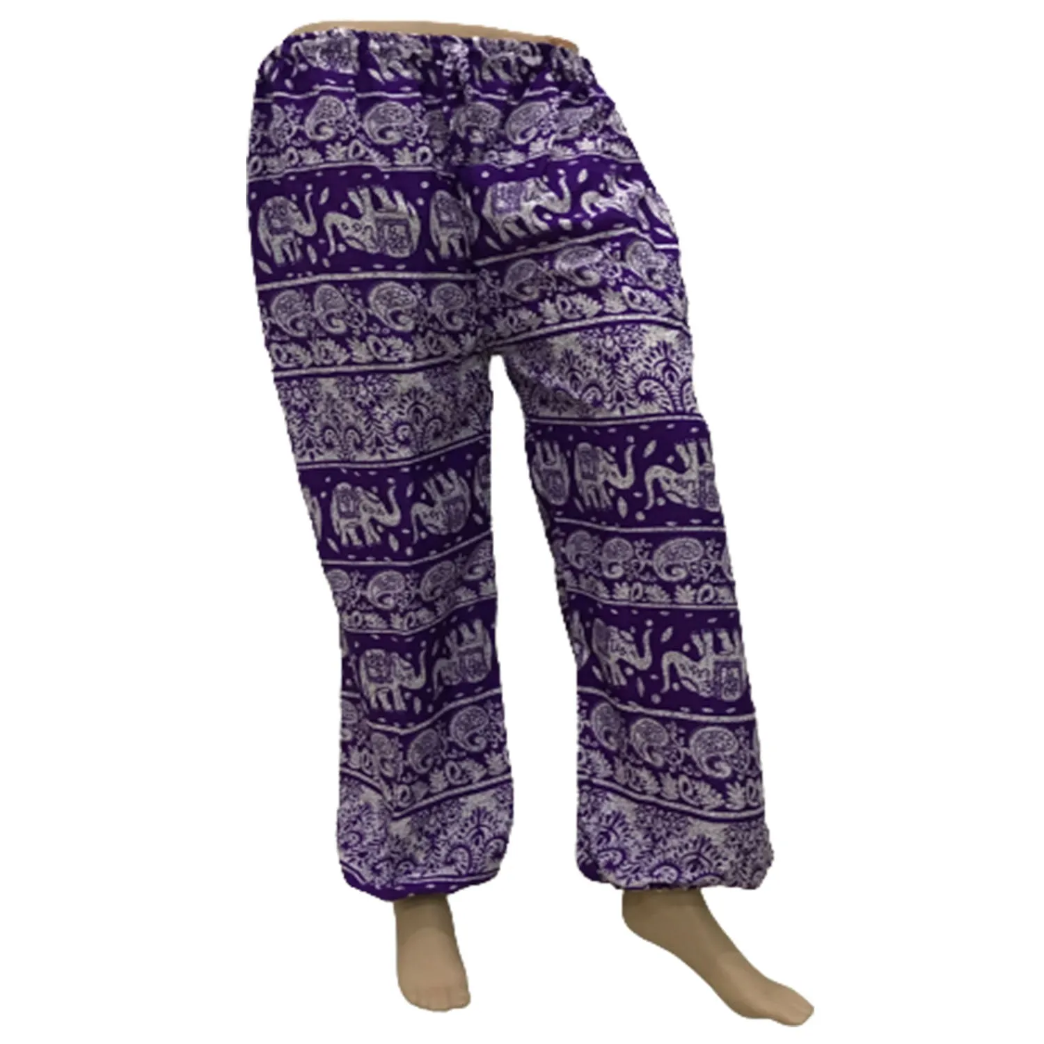 Comfy Cuffed Elephant Print Trousers