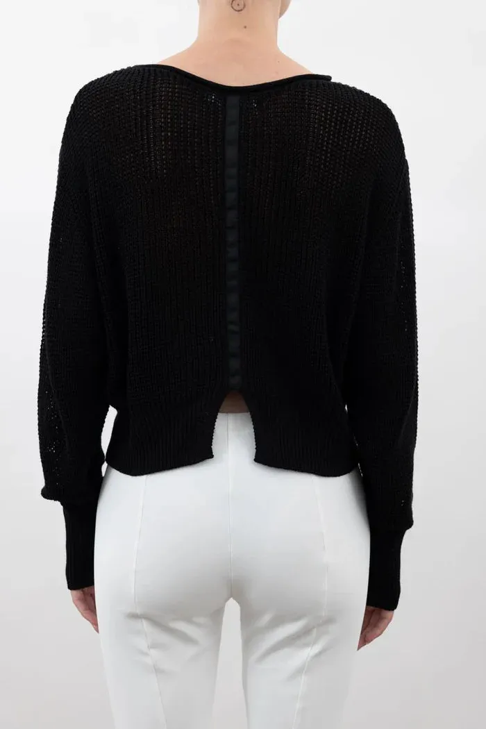 Cotton Sweater Crew Neck - Black