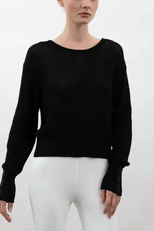 Cotton Sweater Crew Neck - Black