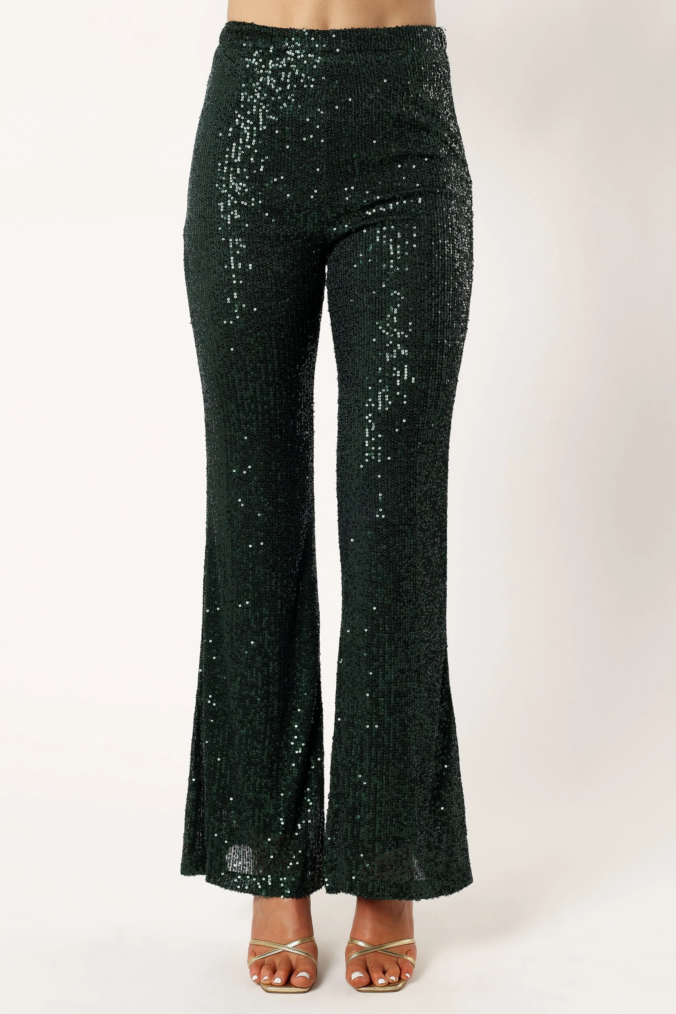 Darcy Sequin Two Piece Pant Set - Hunter Green