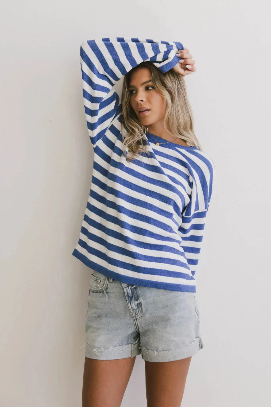 Destinia Striped Top in Blue