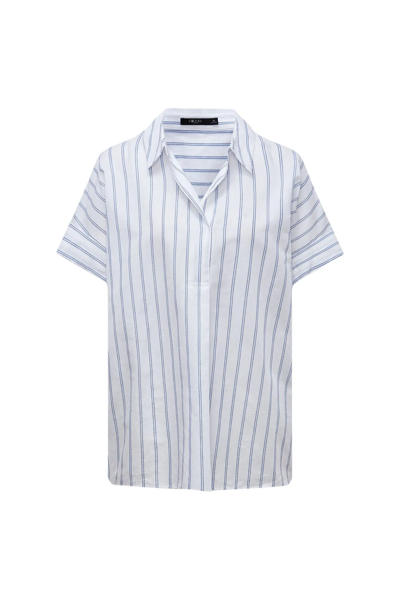 Diamond Cut Cotton Linen Bold Stripe shirt