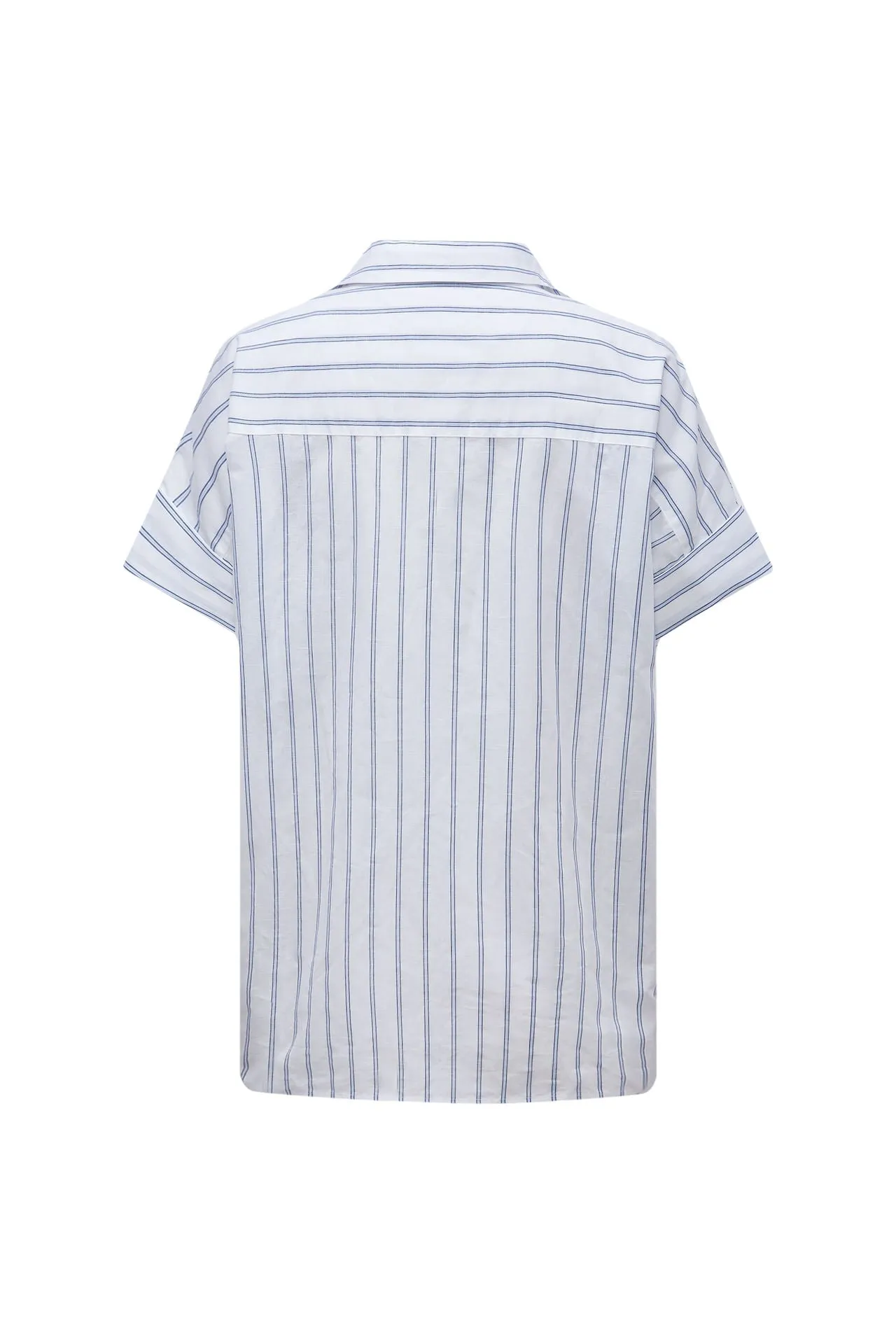 Diamond Cut Cotton Linen Bold Stripe shirt