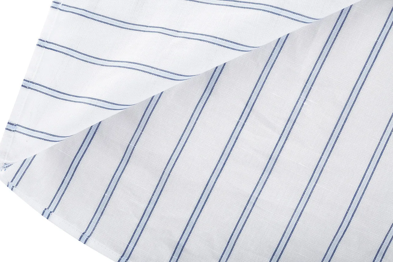 Diamond Cut Cotton Linen Bold Stripe shirt