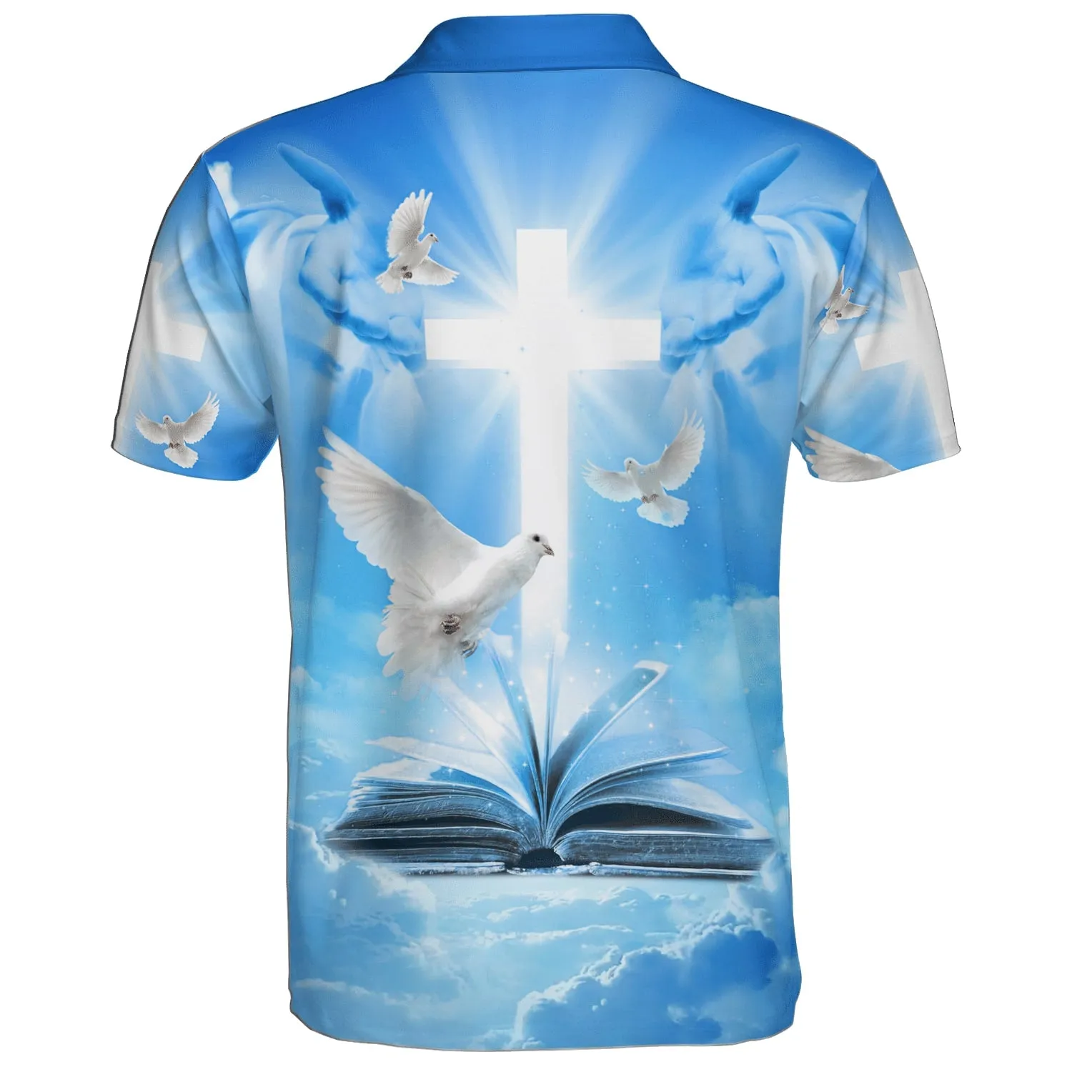 Dove And Cross Polo Shirt - Christian Shirts & Shorts