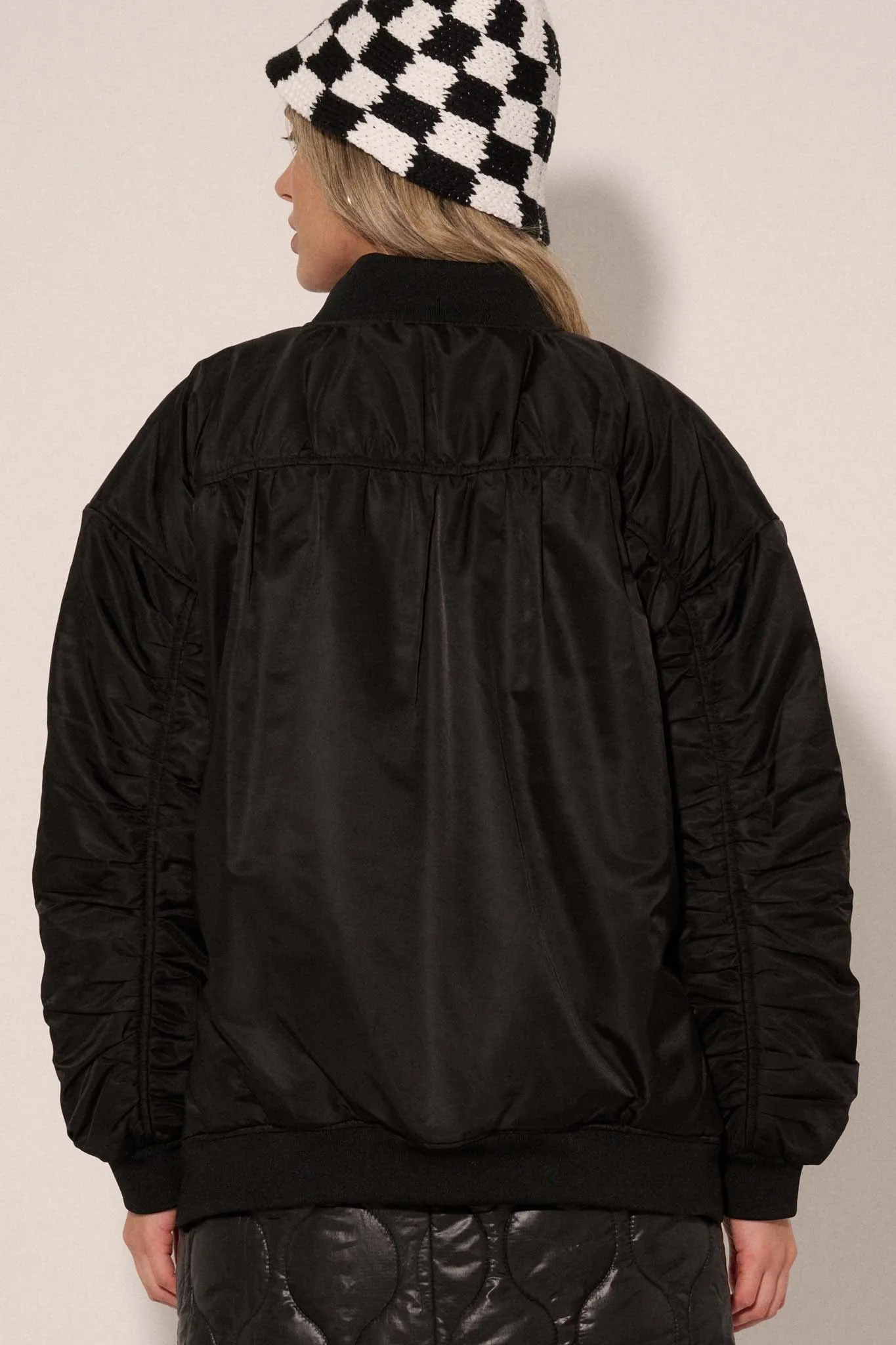 Echo Niner Oversized Side-Zip Bomber Jacket