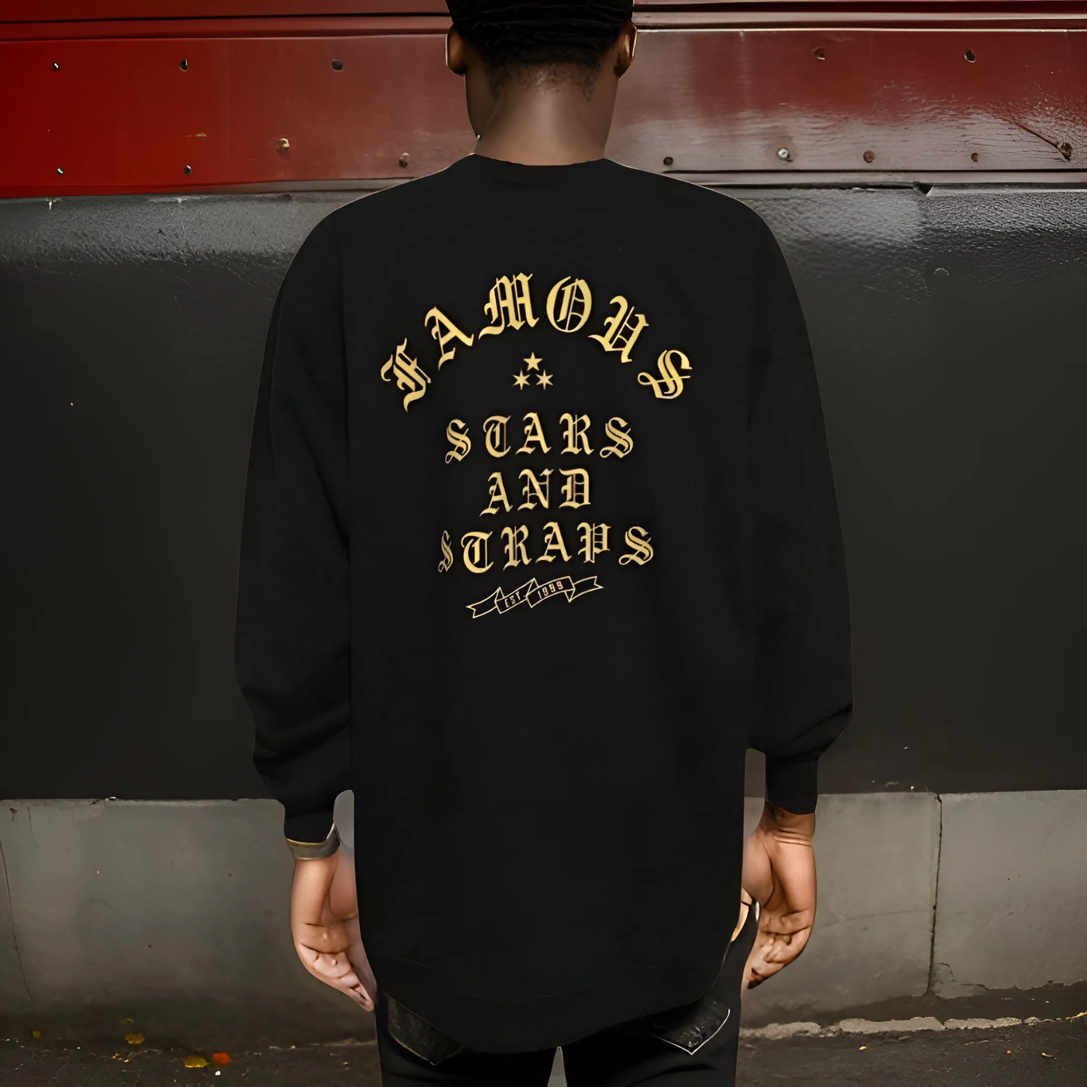 ^FAMOUS STARS AND STRAPS^ (BLACK) CREWNECK SWEATSHIRTS