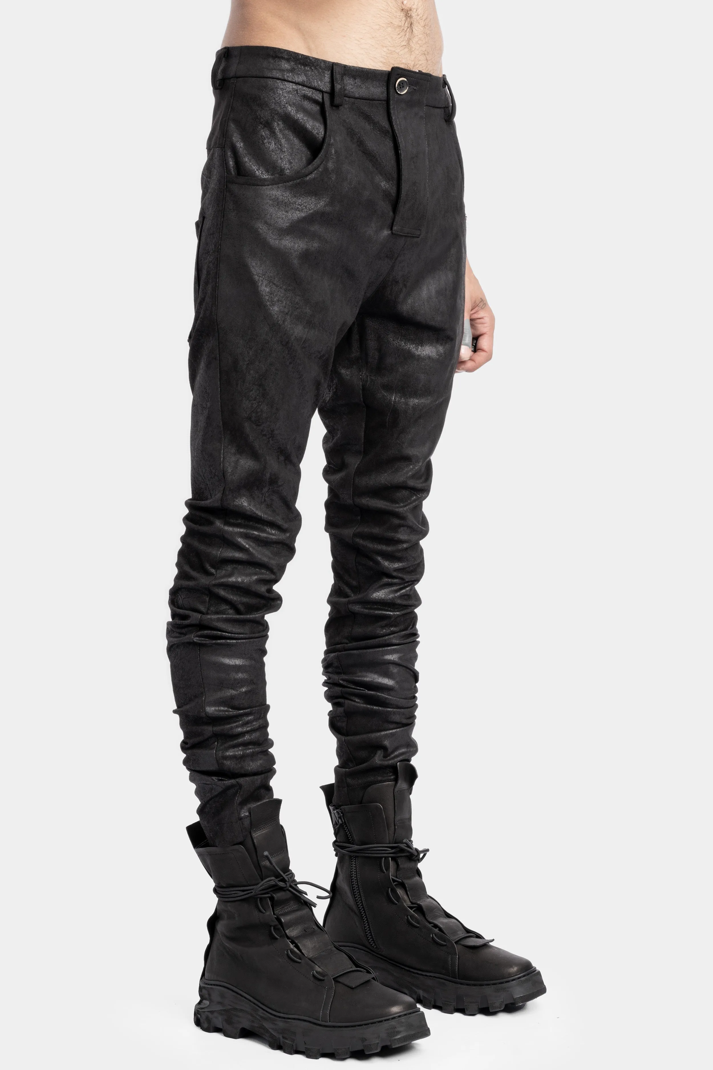 Faux leather trousers