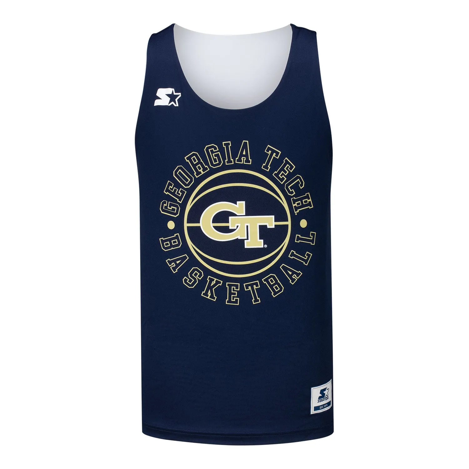 Georgia Tech Yellow Jackets Reversible Navy/White Basketball Jersey