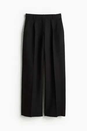 H&M Linen-blend trousers, black