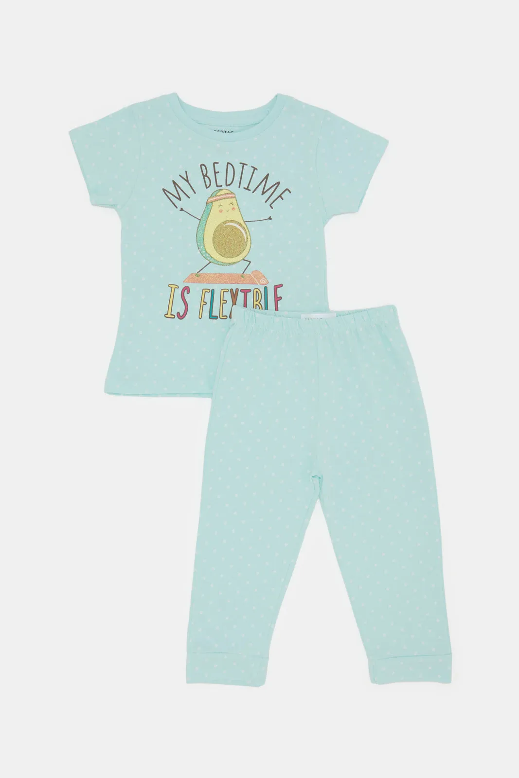 Infant Girls Blue My Bedtime Is Flexible Pyjama Set (2 Piece)