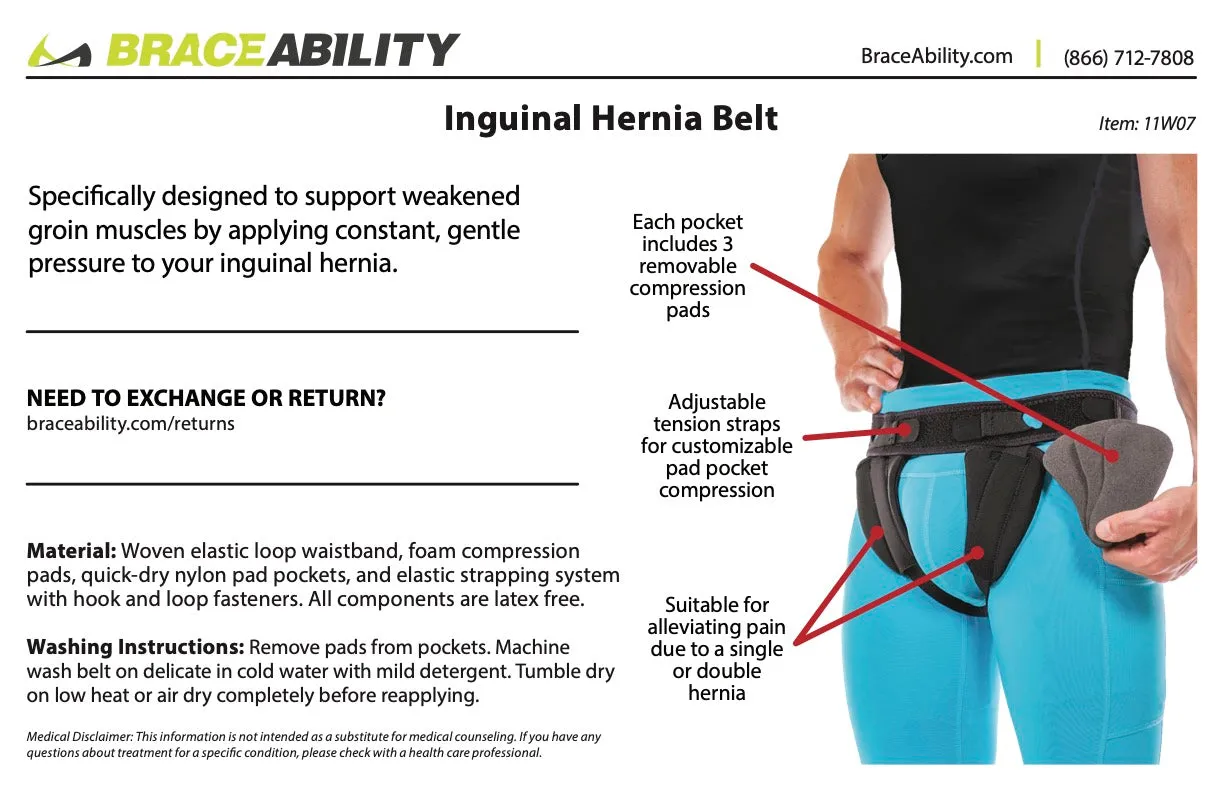 Inguinal Hernia Belt | Groin Support Truss for Bilateral Scrotal & Femoral Hernias in Men or Women