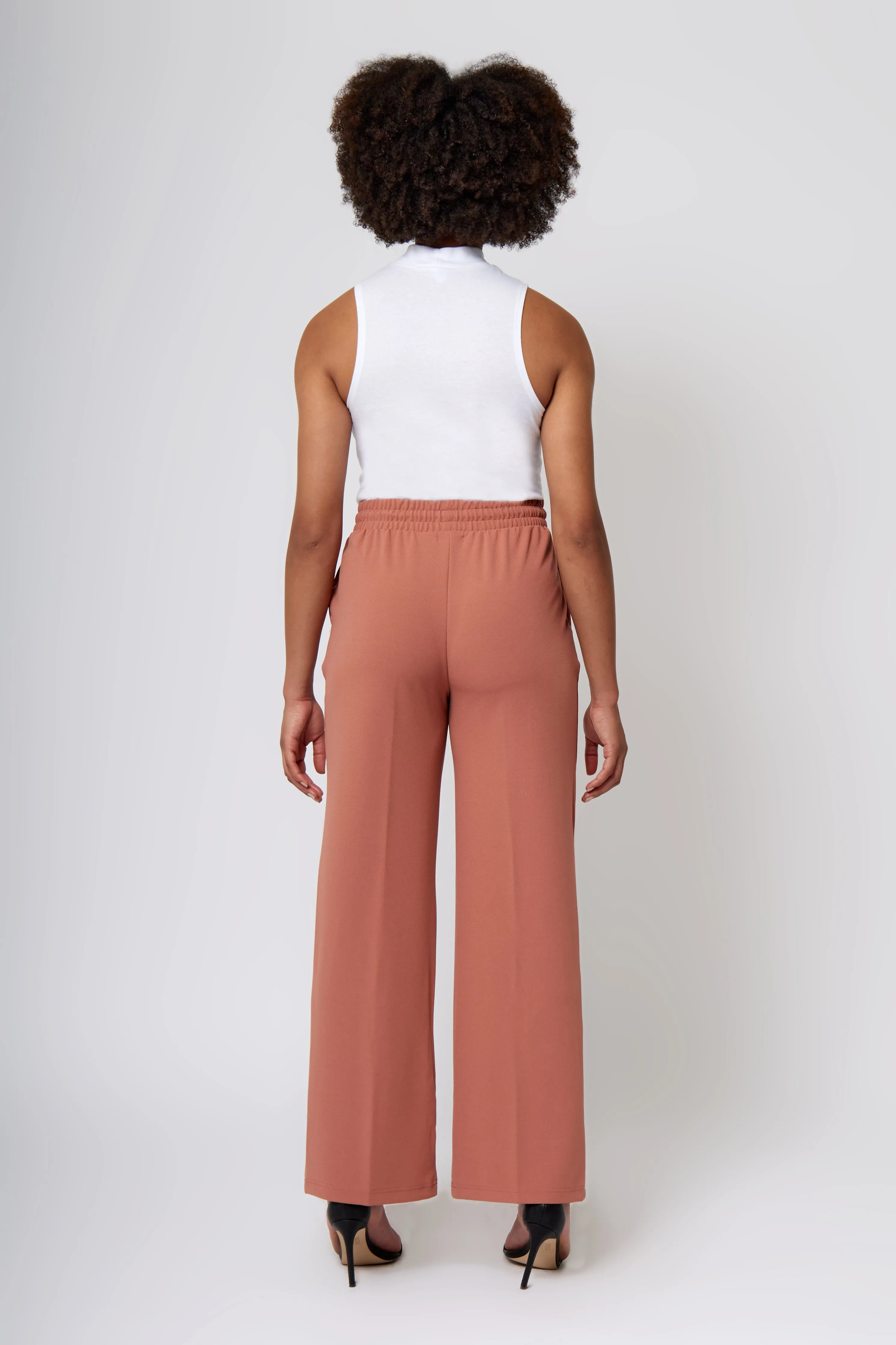 Knit Crepe Pull on Drawstring Pants