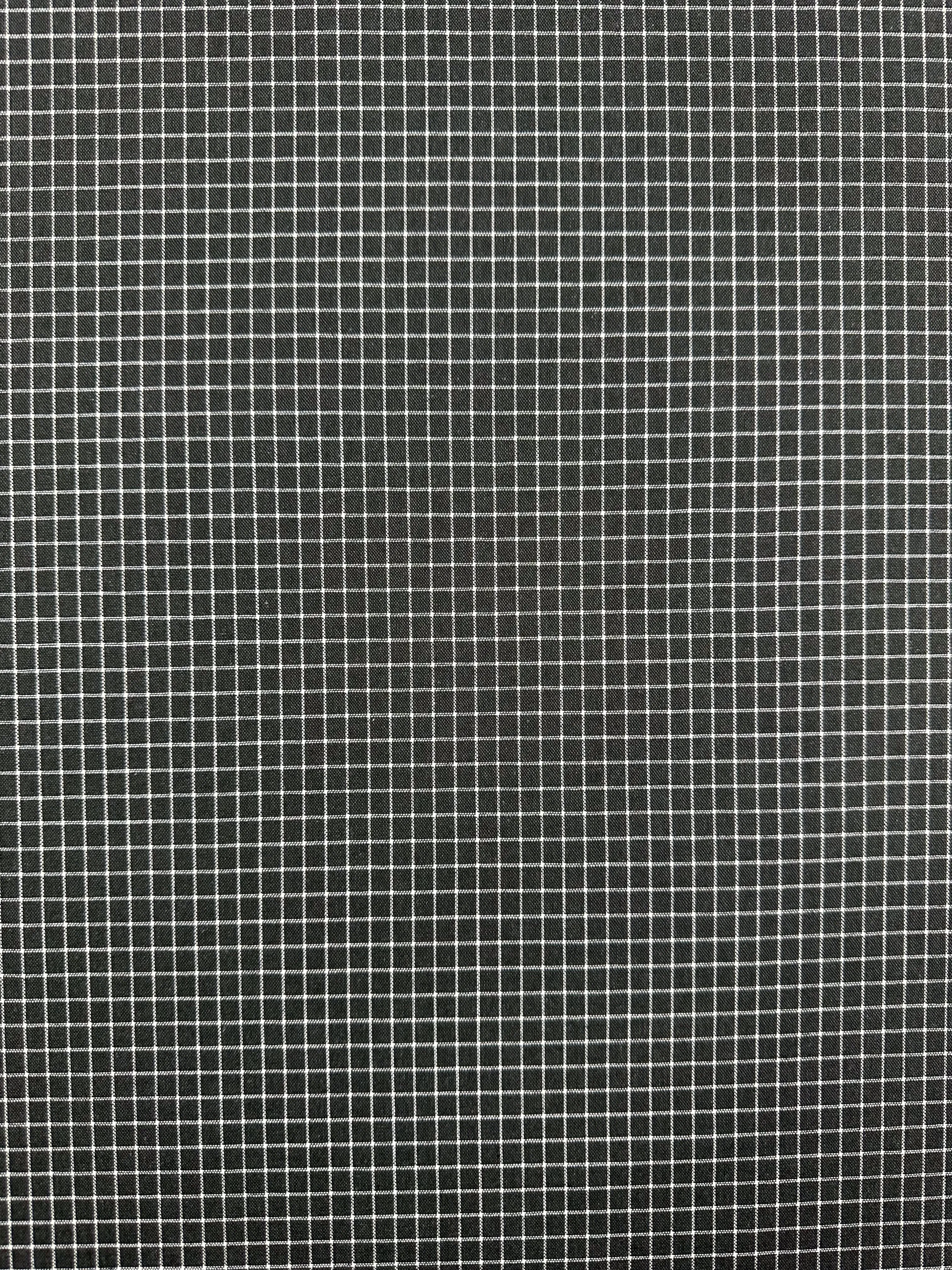 Linen Rayon Grid - Charcoal - 145cm