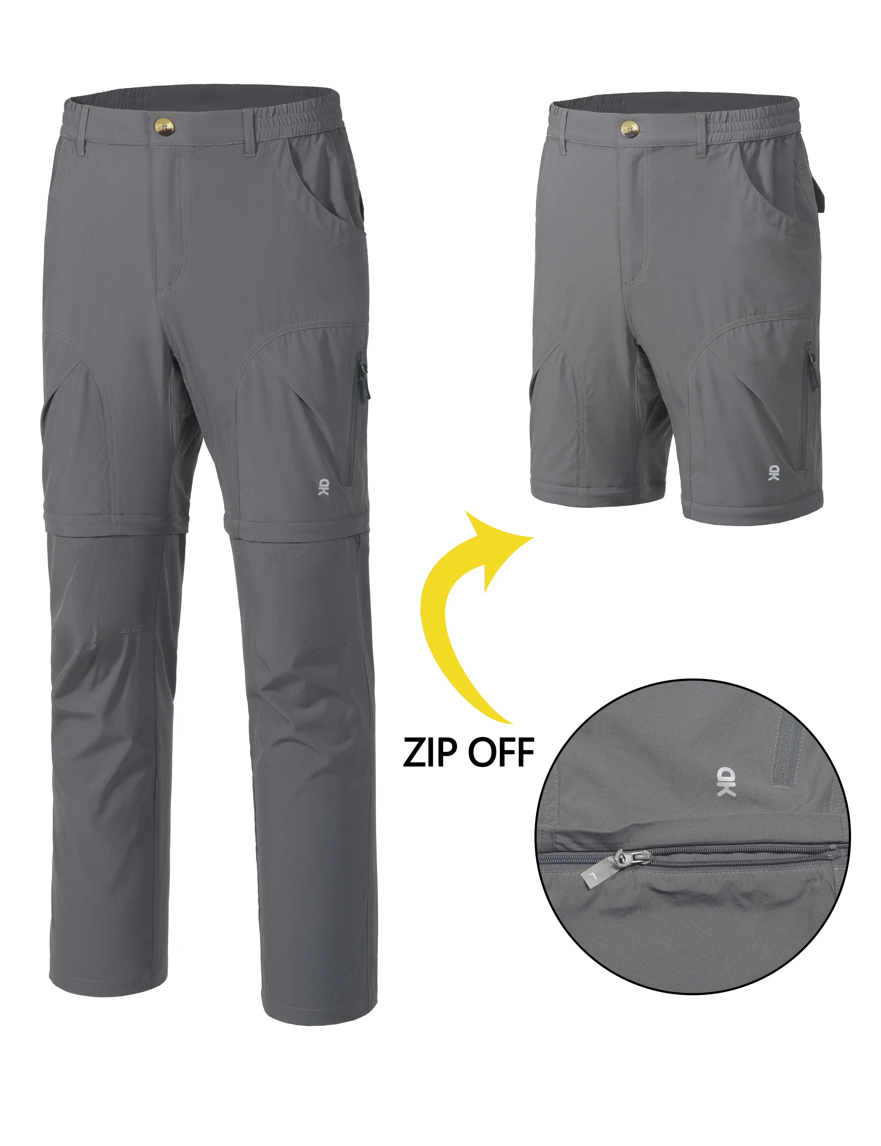 Men's Quick Dry Convertible Camping Zip Off Pants