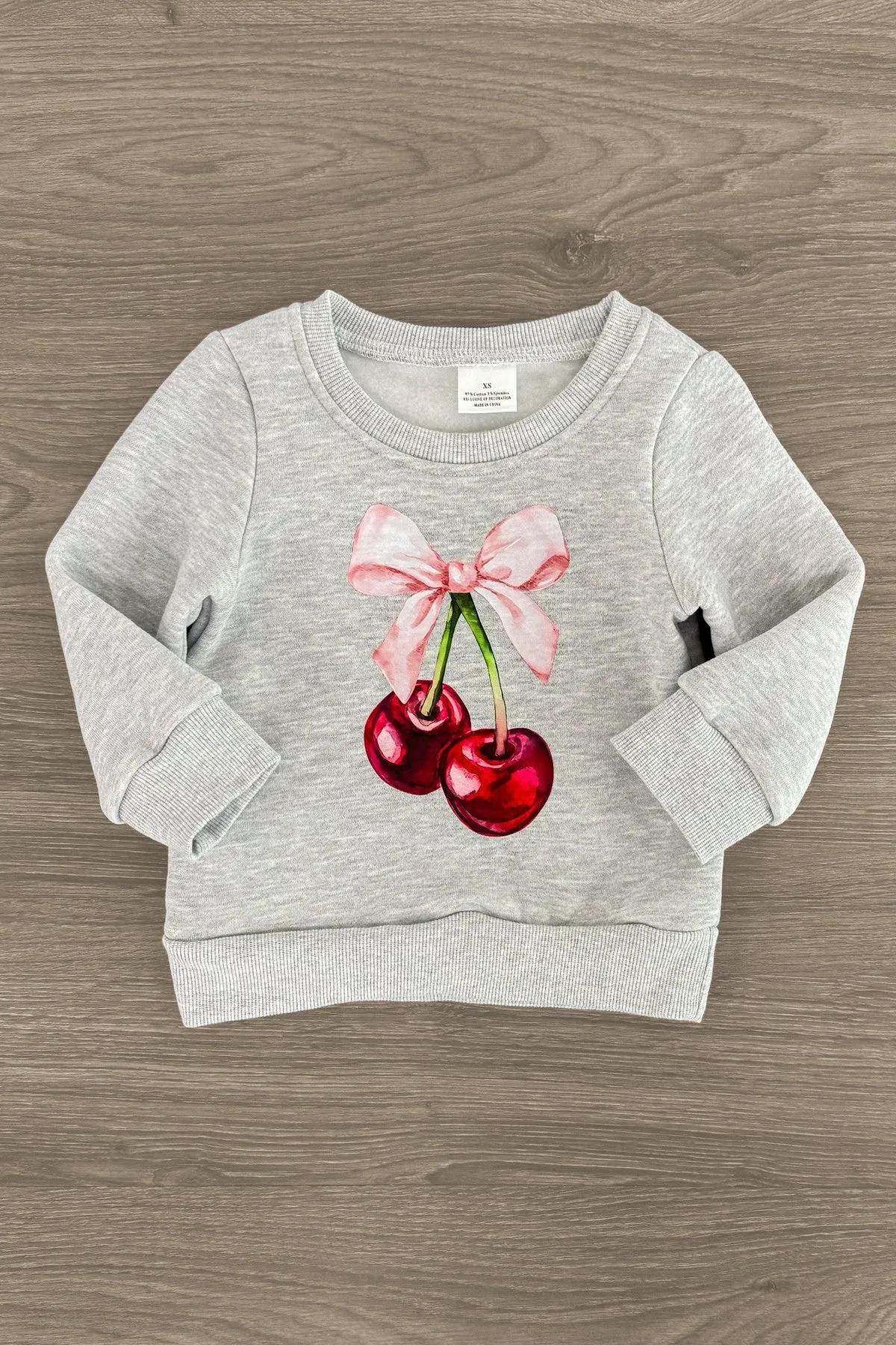 Mom & Me - Gray Cherry Pullover Sweater