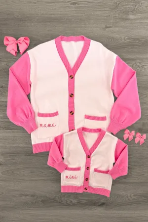 Mom & Me - "Mama & Mini" Pink Sweater Cardigan