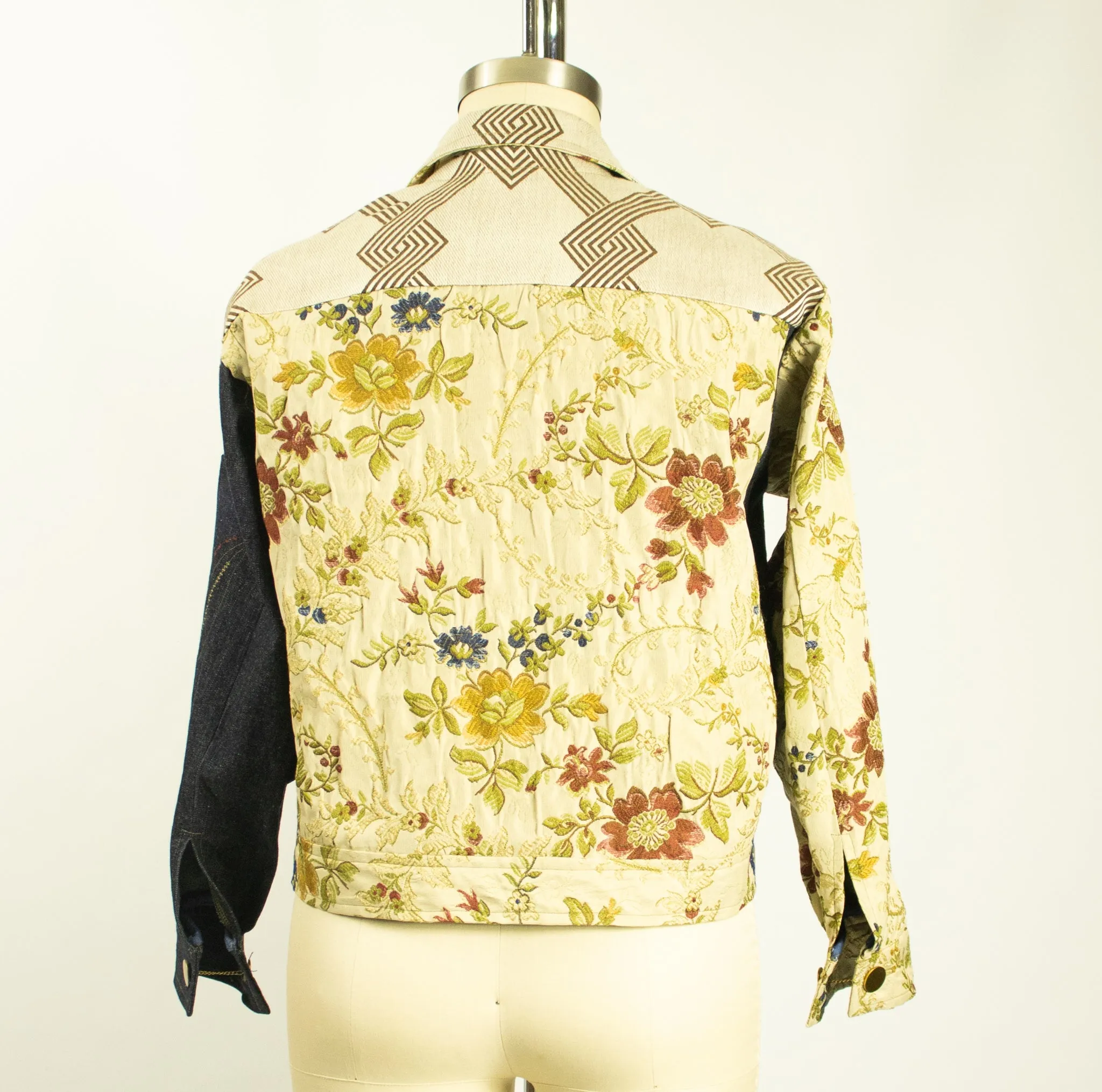 Multi Fabric Patchwork Jacket with Magnet Closures