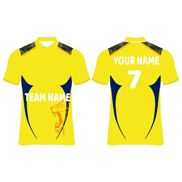 Next Print Chennai Cricket Jersey Player Name & Number, Team Name And Logo.NP030000