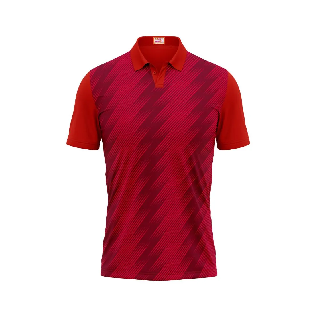 Next Print Customized Polo Neck Red Jersey NPTS30