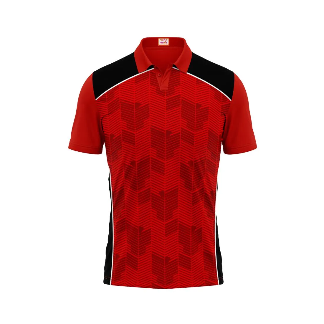 Next Print Customized Polo Neck Red Jersey NPTS39