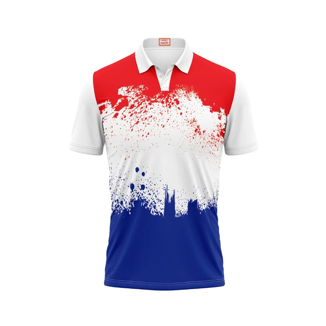 Next Print Customized Polo Neck White Jersey NPTS31