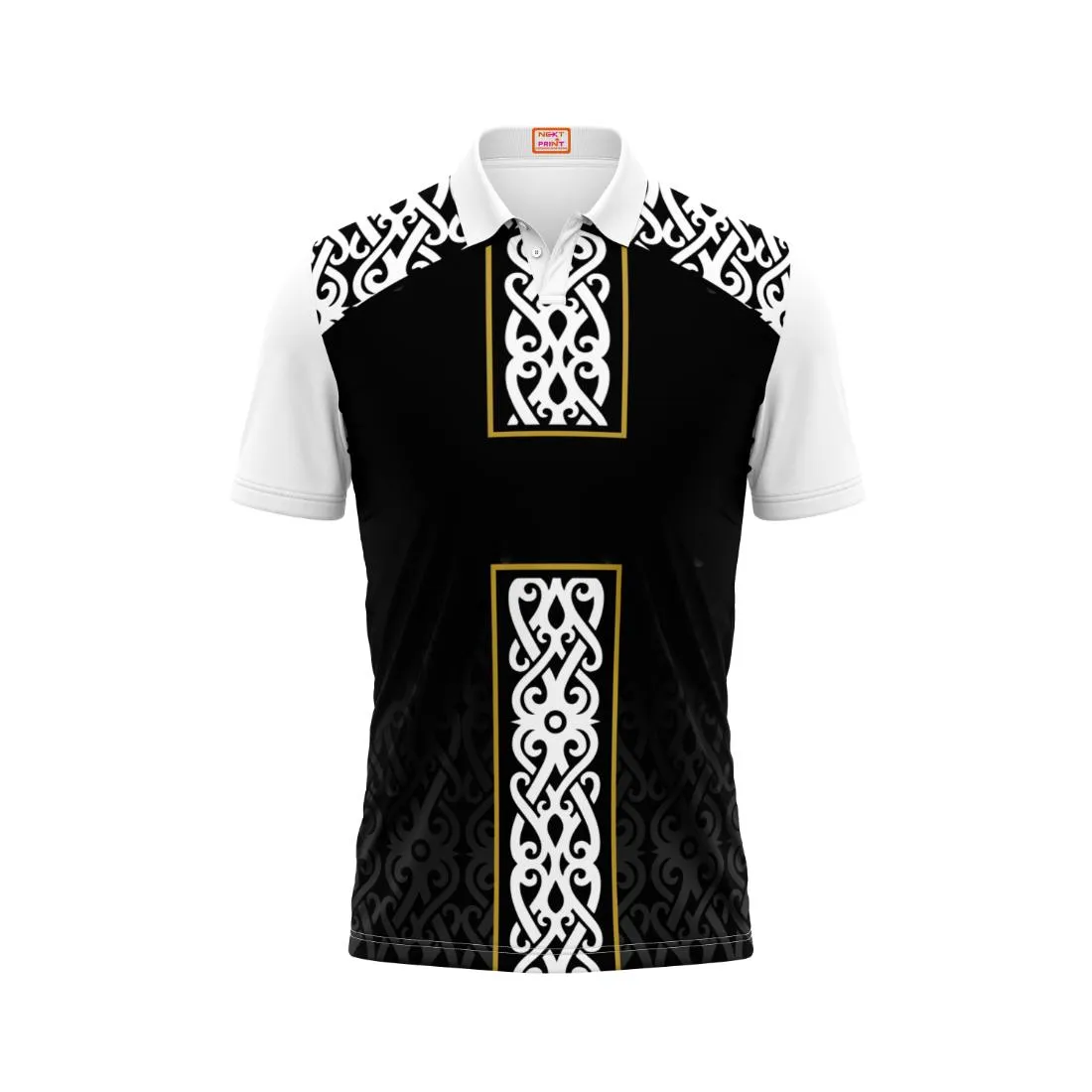 Next Print Customized Polo Neck White Jersey NPTS74