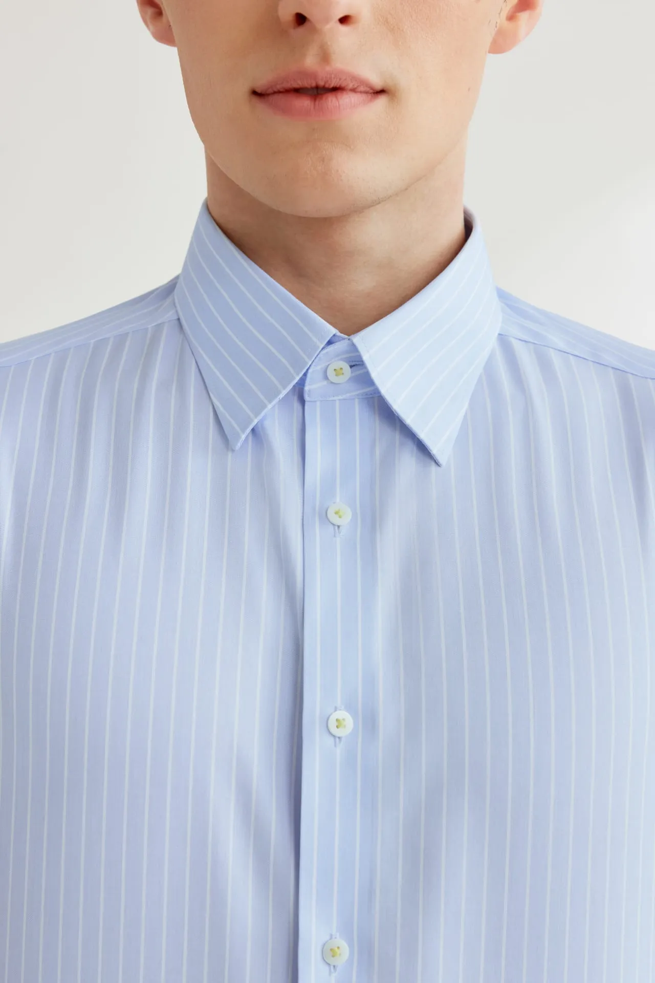 Non-Iron Super Soft Lyocell Blend Stripe Shirt in Smart Fit