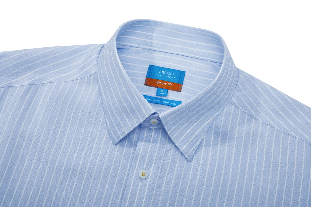 Non-Iron Super Soft Lyocell Blend Stripe Shirt in Smart Fit