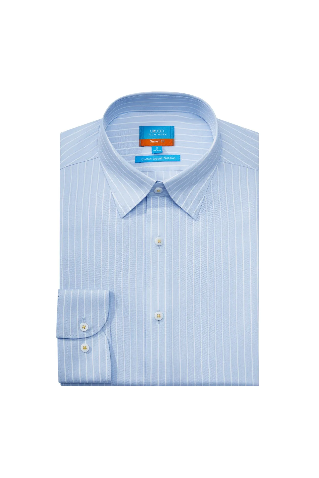 Non-Iron Super Soft Lyocell Blend Stripe Shirt in Smart Fit