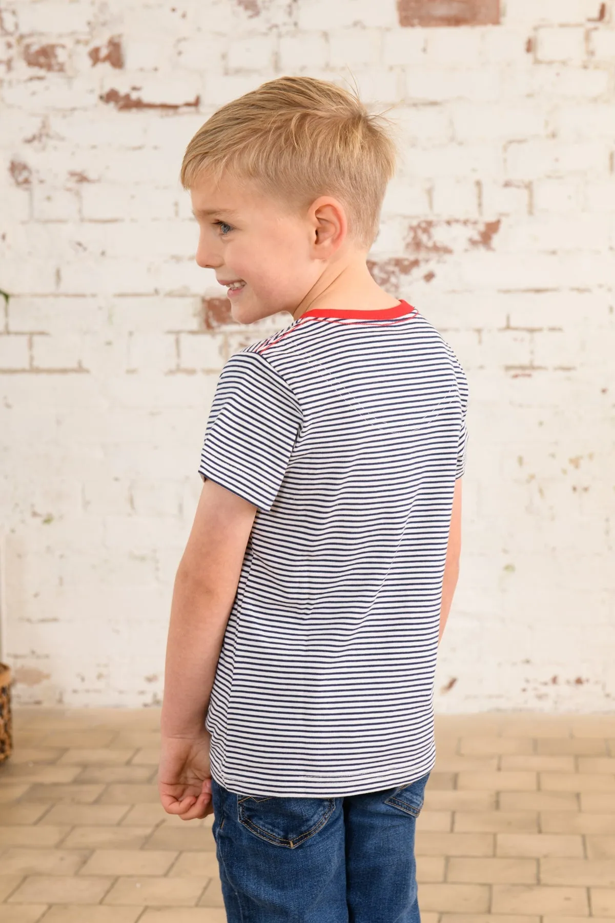 Oliver Short Sleeve Top - Eclipse Stripe Submarine