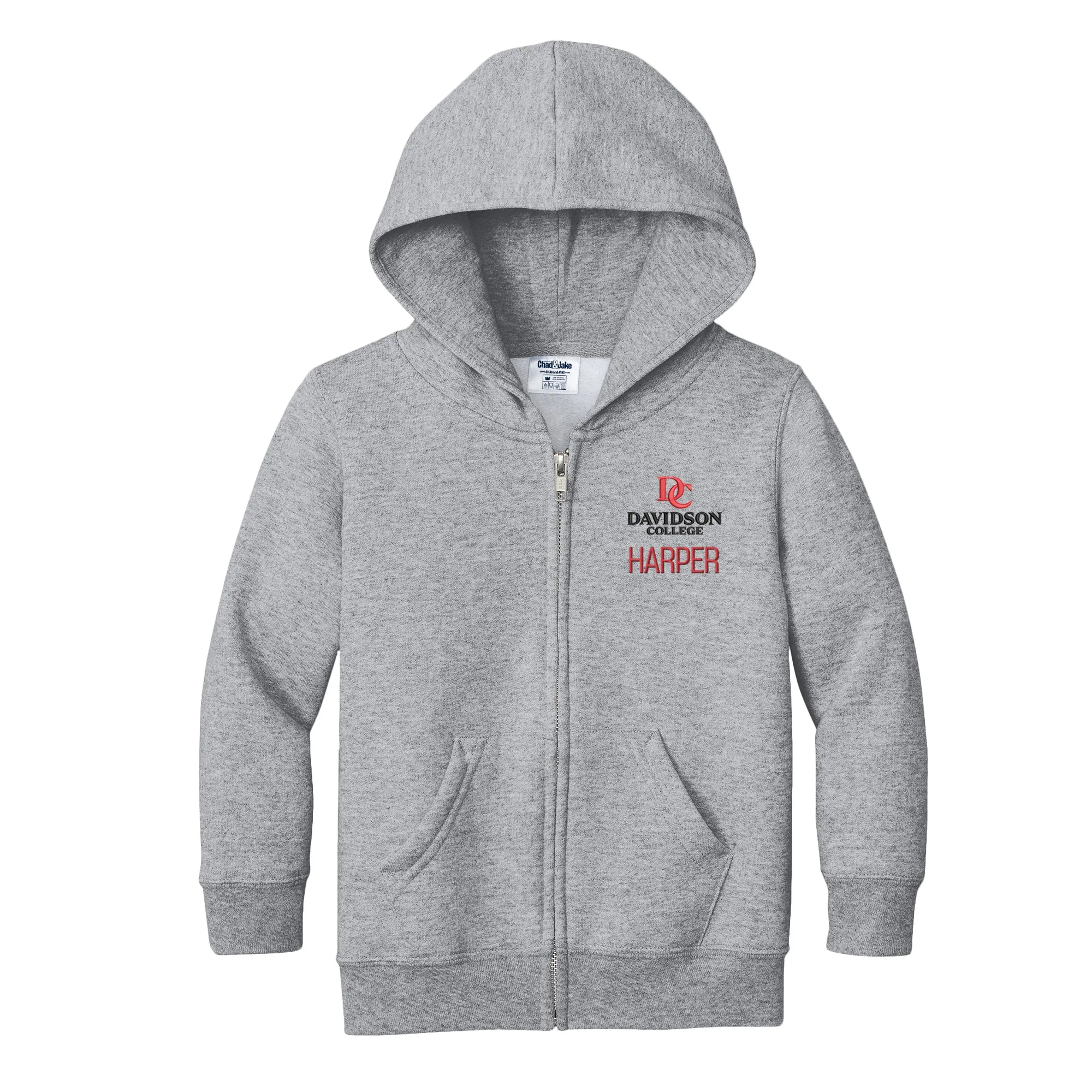 Personalized Davidson Wildcats Primary Lockup Toddler Full-Zip Sweatshirt