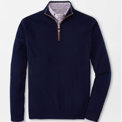 PETER MILLAR 1/4 ZIP AUTUMN CREST SWEATER - NAVY