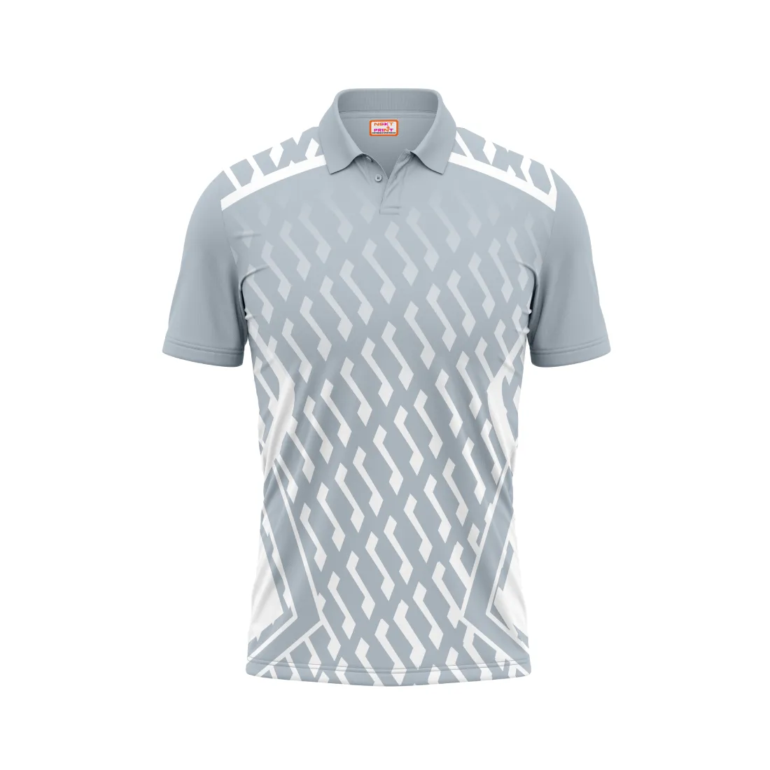 Polo Neck Printed Jersey Grey NP0088