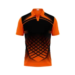 Polo Neck Printed Jersey Orange Design 21