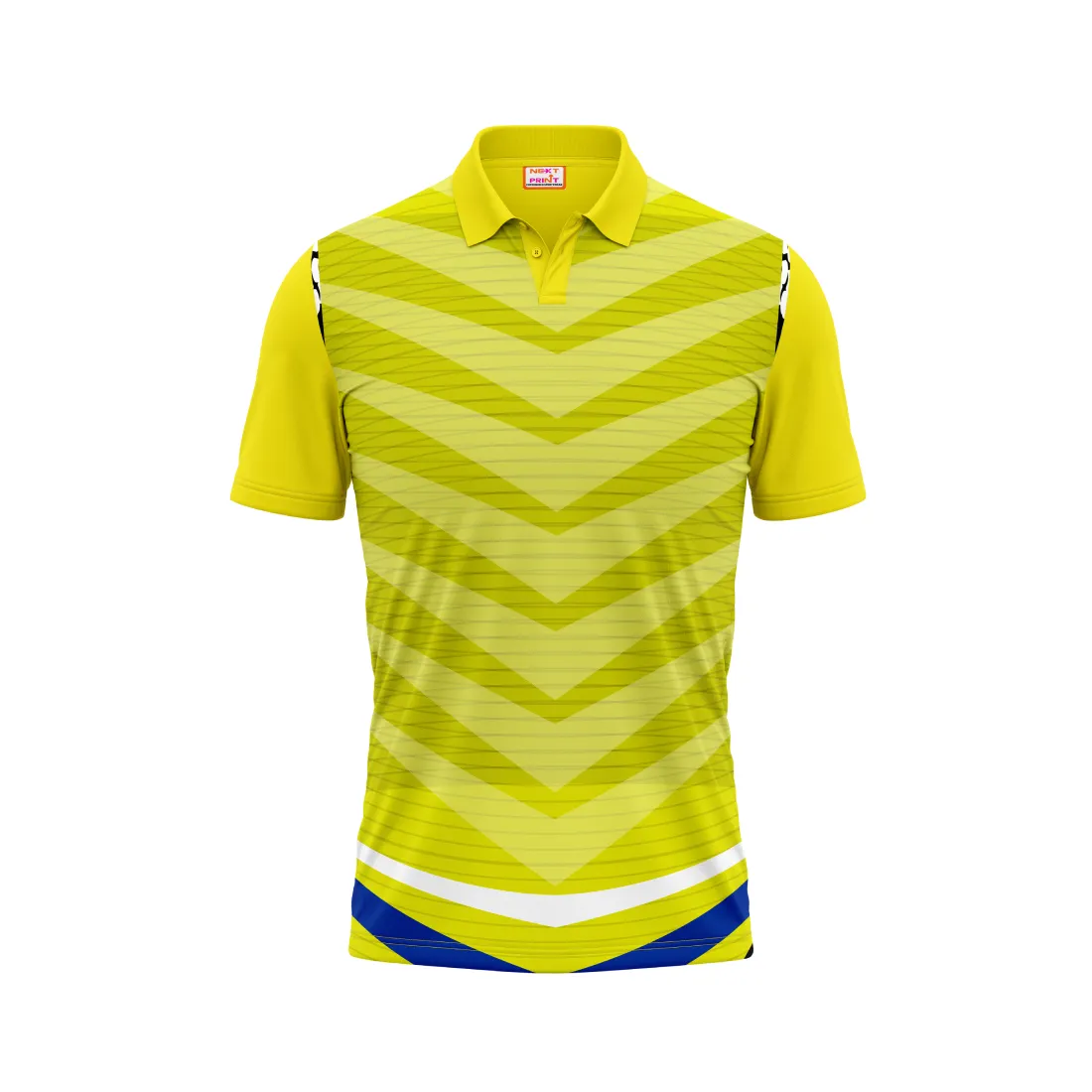 Polo Neck Printed Jersey Yellow NP00123