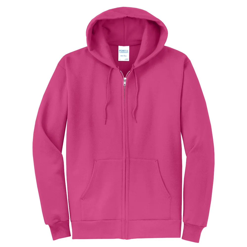 Port & Company® Core Fleece Full-Zip Hooded Sweatshirt - Sangria