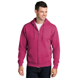 Port & Company® Core Fleece Full-Zip Hooded Sweatshirt - Sangria