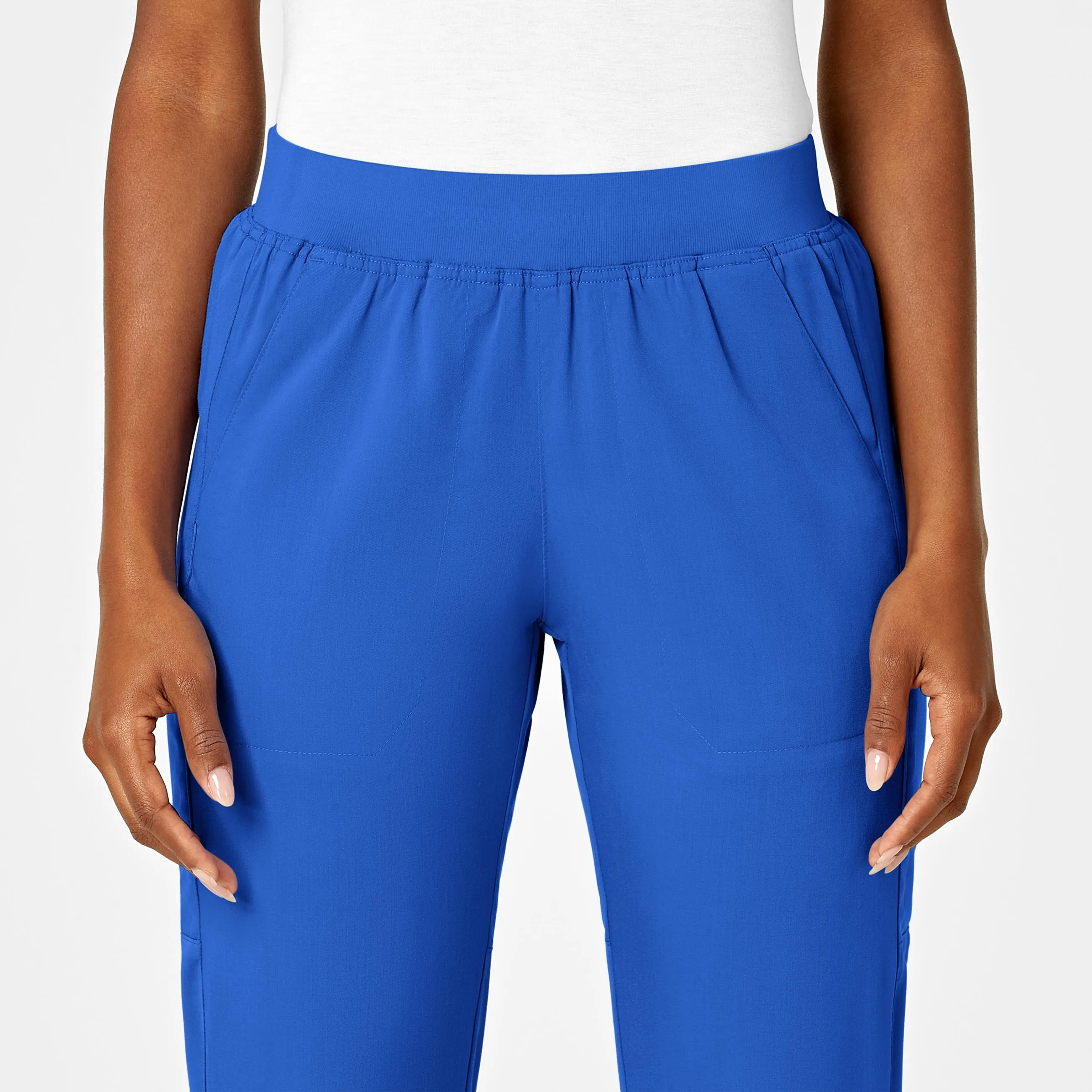 PRO Women's Knit Waist Cargo Scrub Pant - Royal