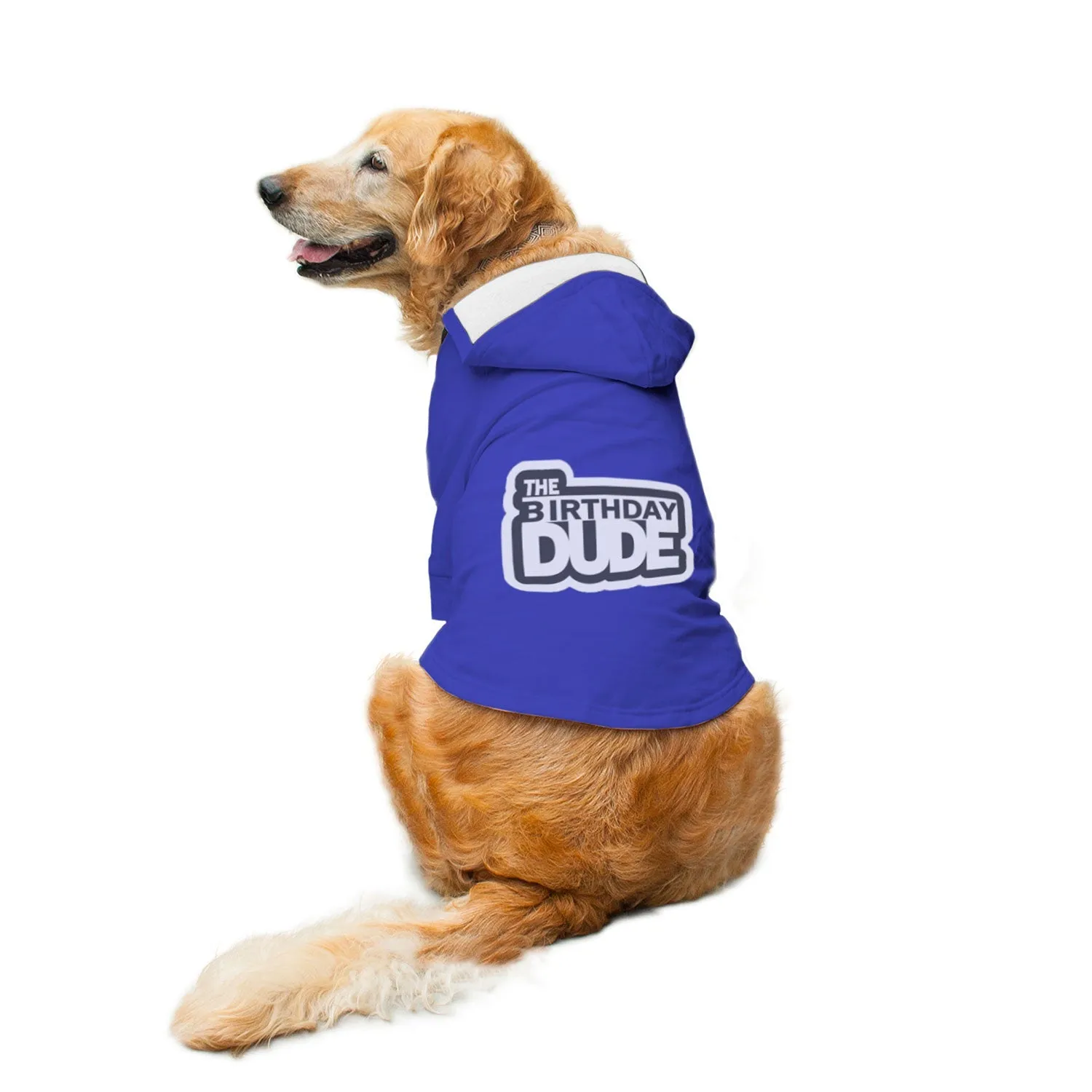 "The Birthday Dude" Printed Dog Hoodie Jacket